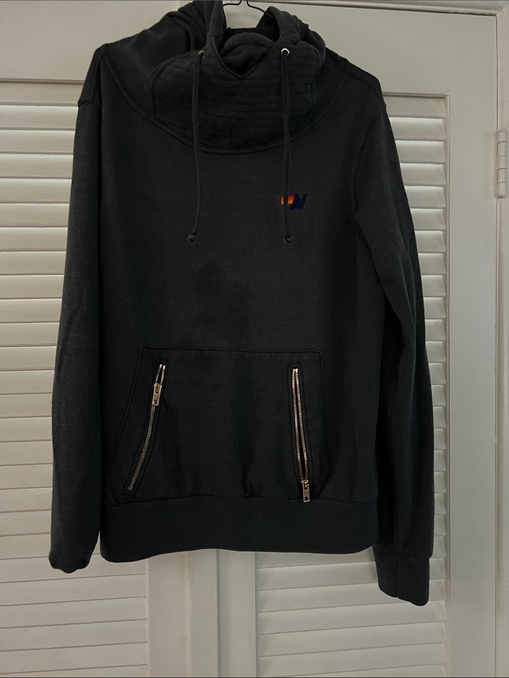 Aviator nation, dark gray ninja sweatshirt, size large